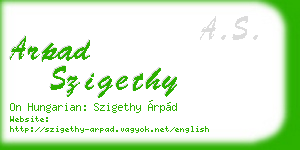 arpad szigethy business card