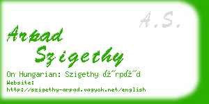 arpad szigethy business card